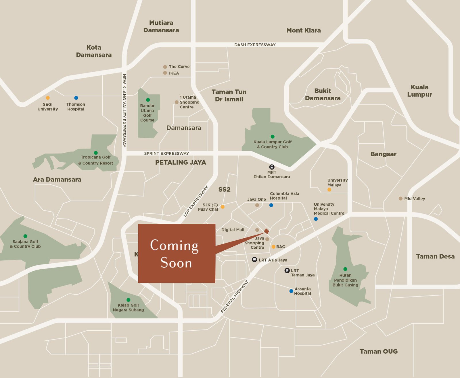 Location map, Jalan Kemajuan, Petaling Jaya